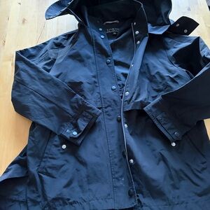 J.Crew Black Hooded Rain Jacket
